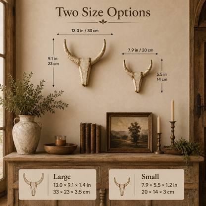 Vintage Distressed Longhorn Wall Sculpture