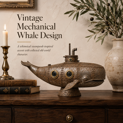 Vintage Mechanical Whale Sculpture
