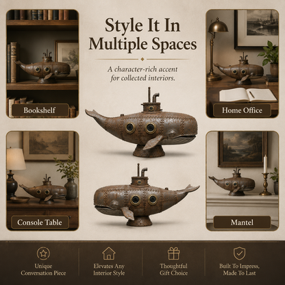 Vintage Mechanical Whale Sculpture
