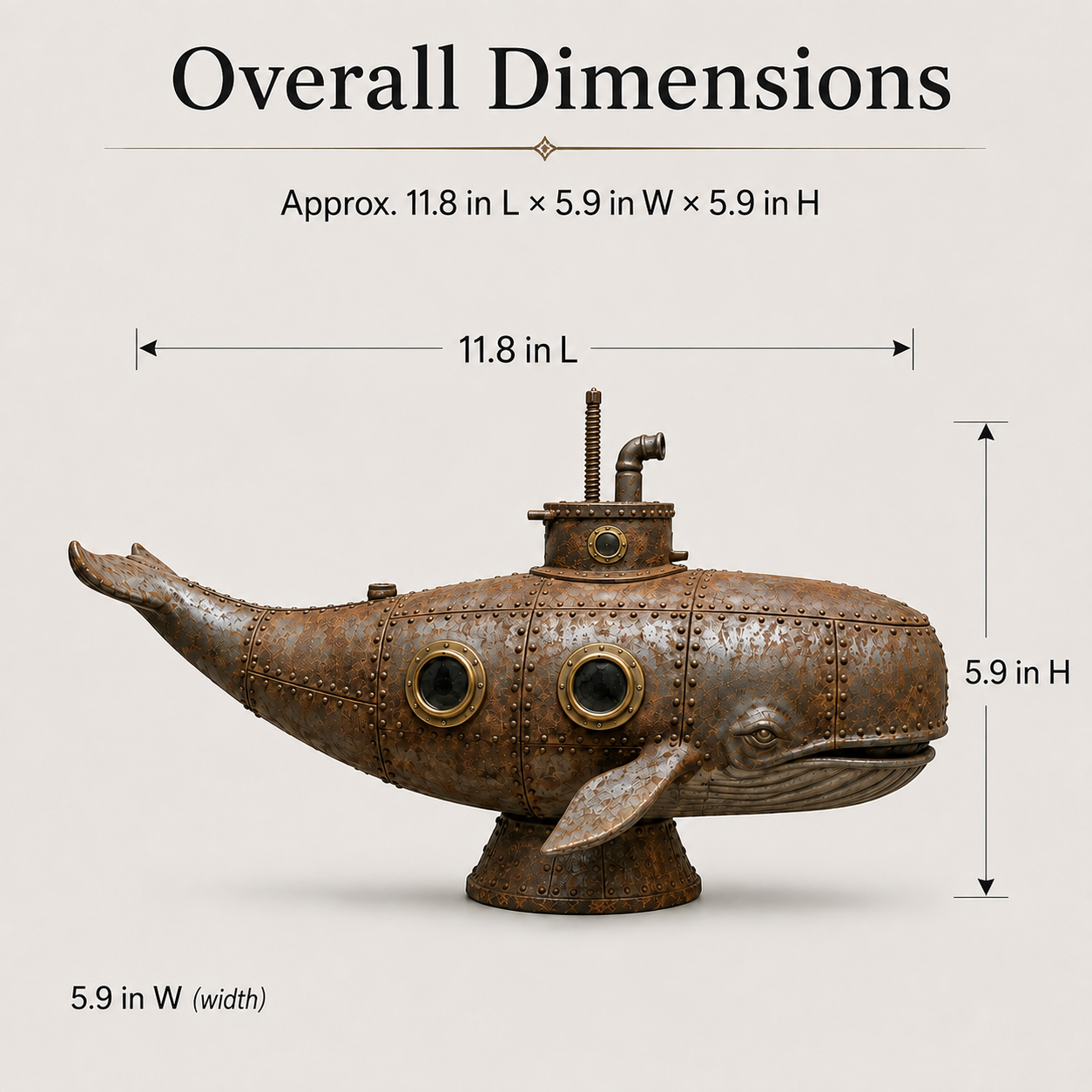 Vintage Mechanical Whale Sculpture