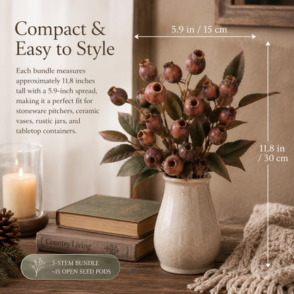 💐Vintage Faux Seed Pod Bundle