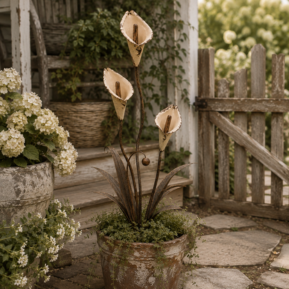 Vintage Metal Calla Lily Garden Stake