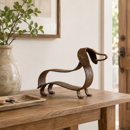 Rustic Dachshund Metal Sculpture