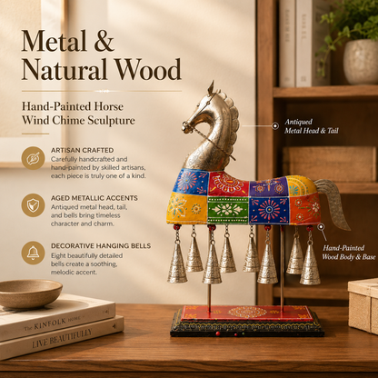 🐎Hand-Painted Horse Wind Chime Sculpture
