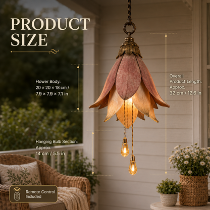 🌸✨ Set of 3 Vintage Hanging Flower Lights – Warm Glow Garden & Patio Decor