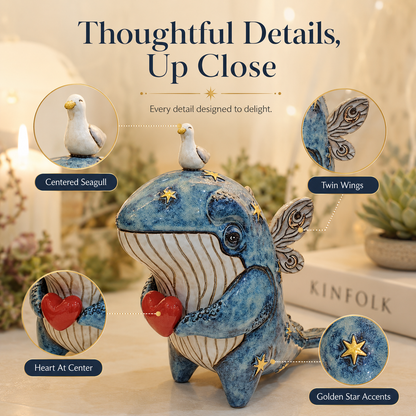 Whimsical Coastal Whale Sculpture