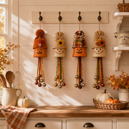 Rustic Fall Pumpkin Bell Hanging Decor