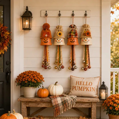 Rustic Fall Pumpkin Bell Hanging Decor