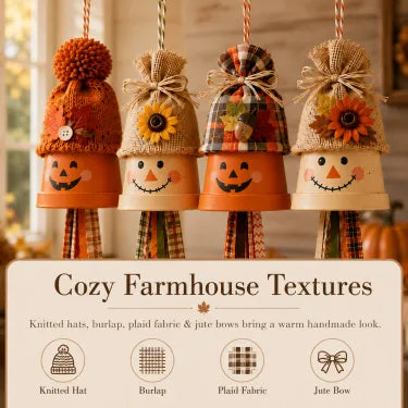 Rustic Fall Pumpkin Bell Hanging Decor