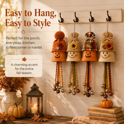 Rustic Fall Pumpkin Bell Hanging Decor