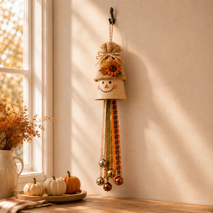 Rustic Fall Pumpkin Bell Hanging Decor