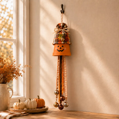 Rustic Fall Pumpkin Bell Hanging Decor