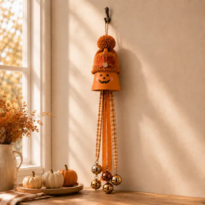 Rustic Fall Pumpkin Bell Hanging Decor