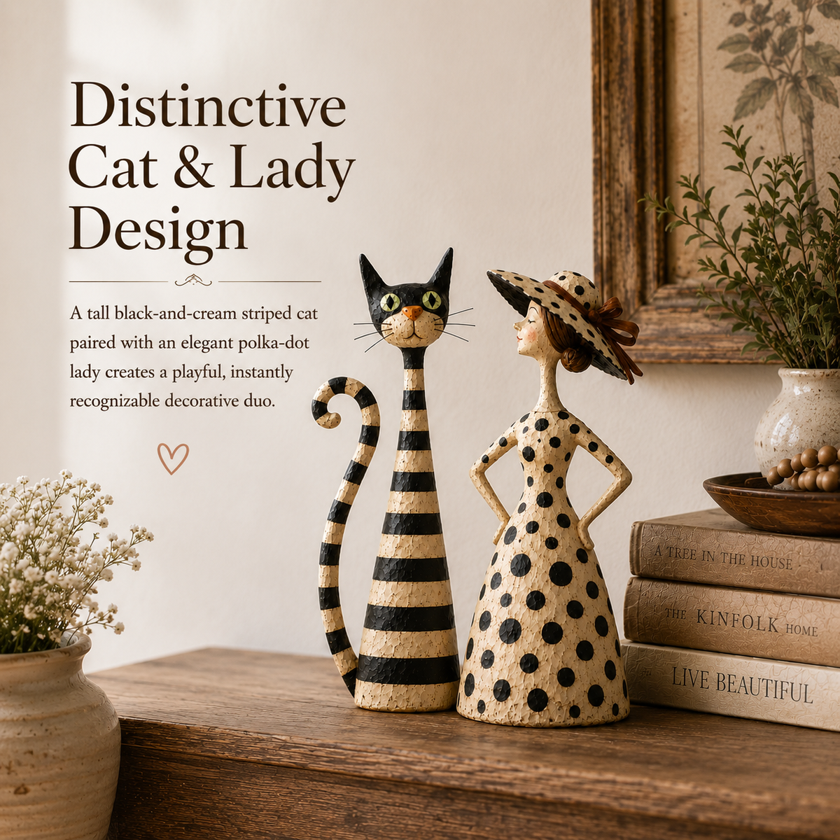 ✨Vintage  Cat & Lady Sculptures lifestyle image 3