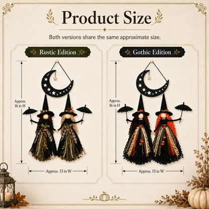 Moonlit Witch Sisters Wall Hanging