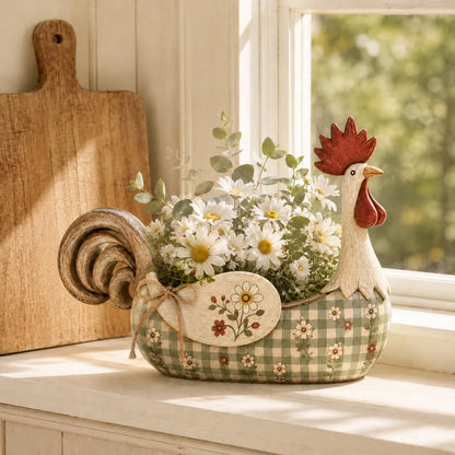 Vintage Farmhouse Rooster Utensil Holder