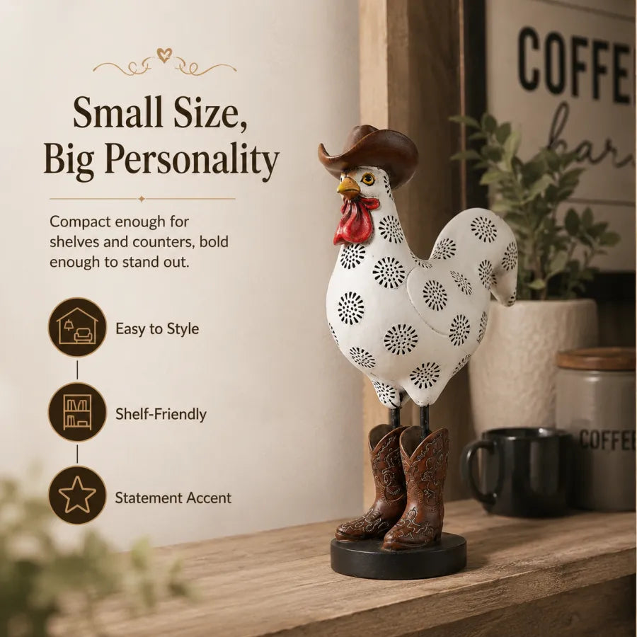 Small western rooster statement decor