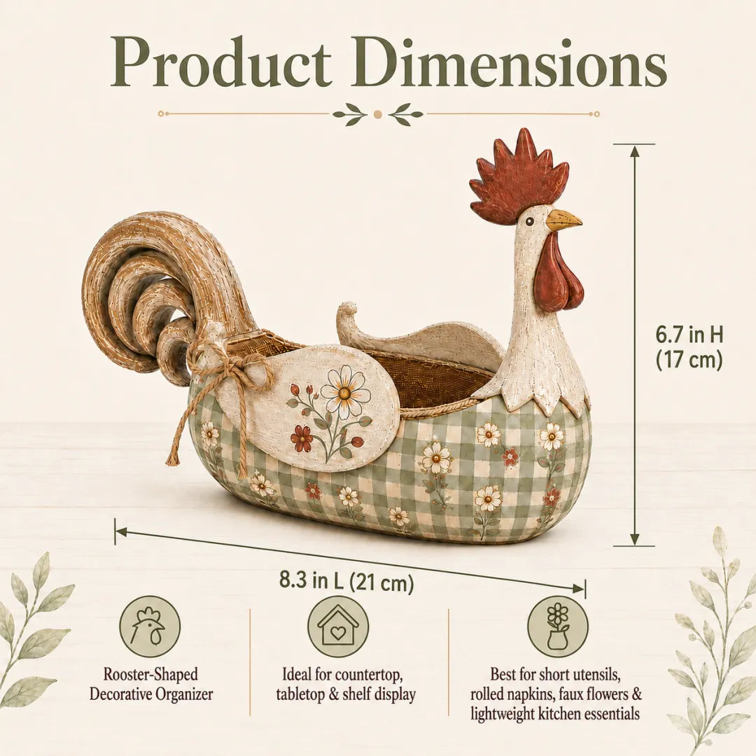 Vintage Farmhouse Rooster Utensil Holder