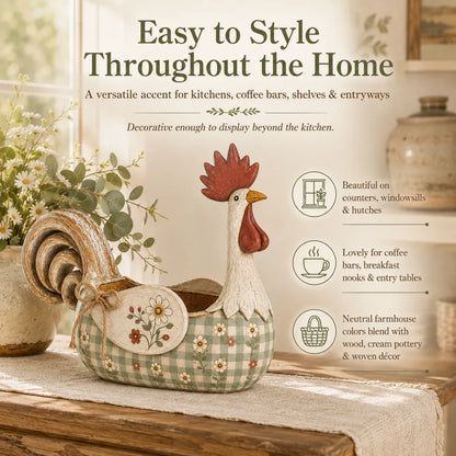 Vintage Farmhouse Rooster Utensil Holder