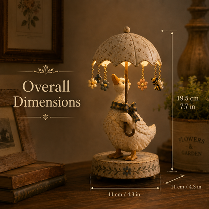 ☂️🐾 Vintage Rotating Umbrella Animal Lamp