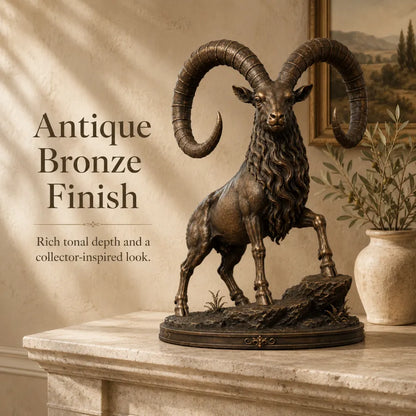 Vintage Grand Horn Ram Sculpture