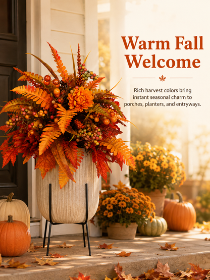 Autumn Harvest Floral Garden Stake Arrangement