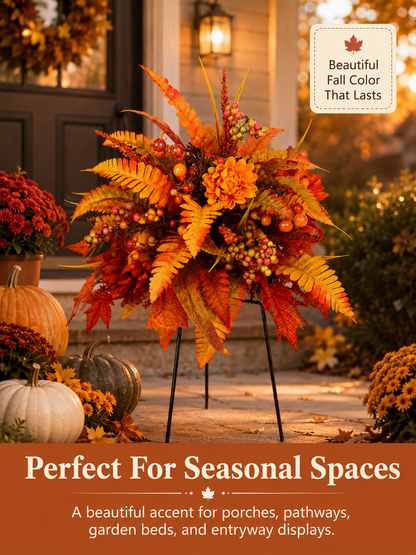 Autumn Harvest Floral Garden Stake Arrangement