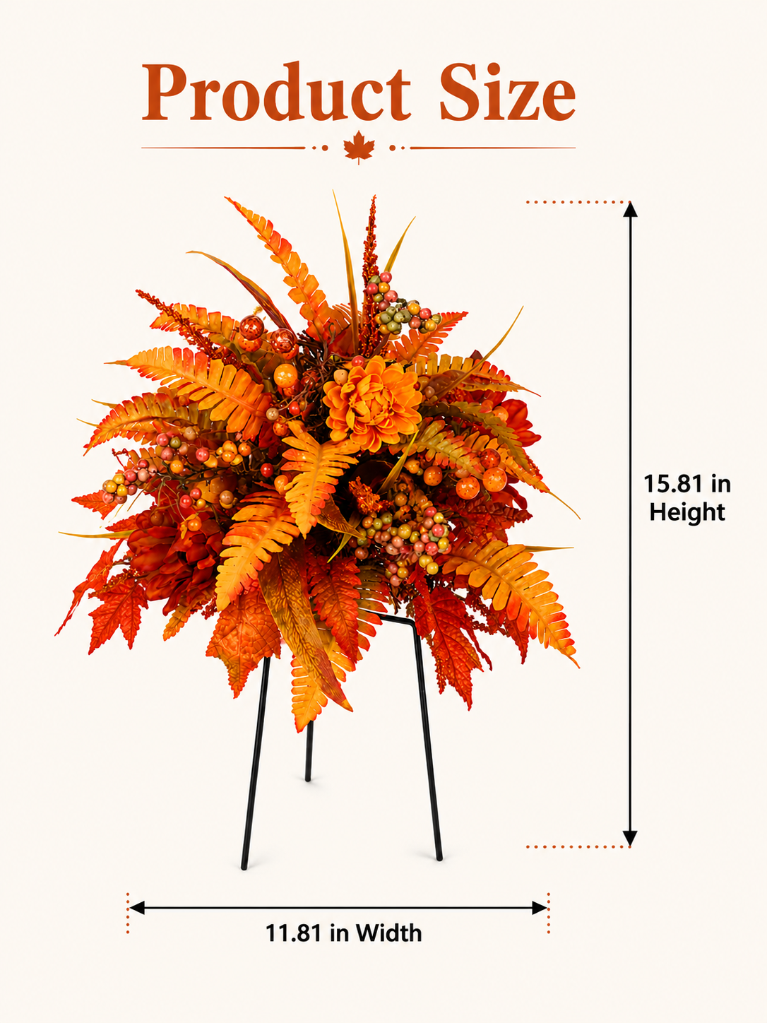 Finished autumn harvest floral garden stake display
