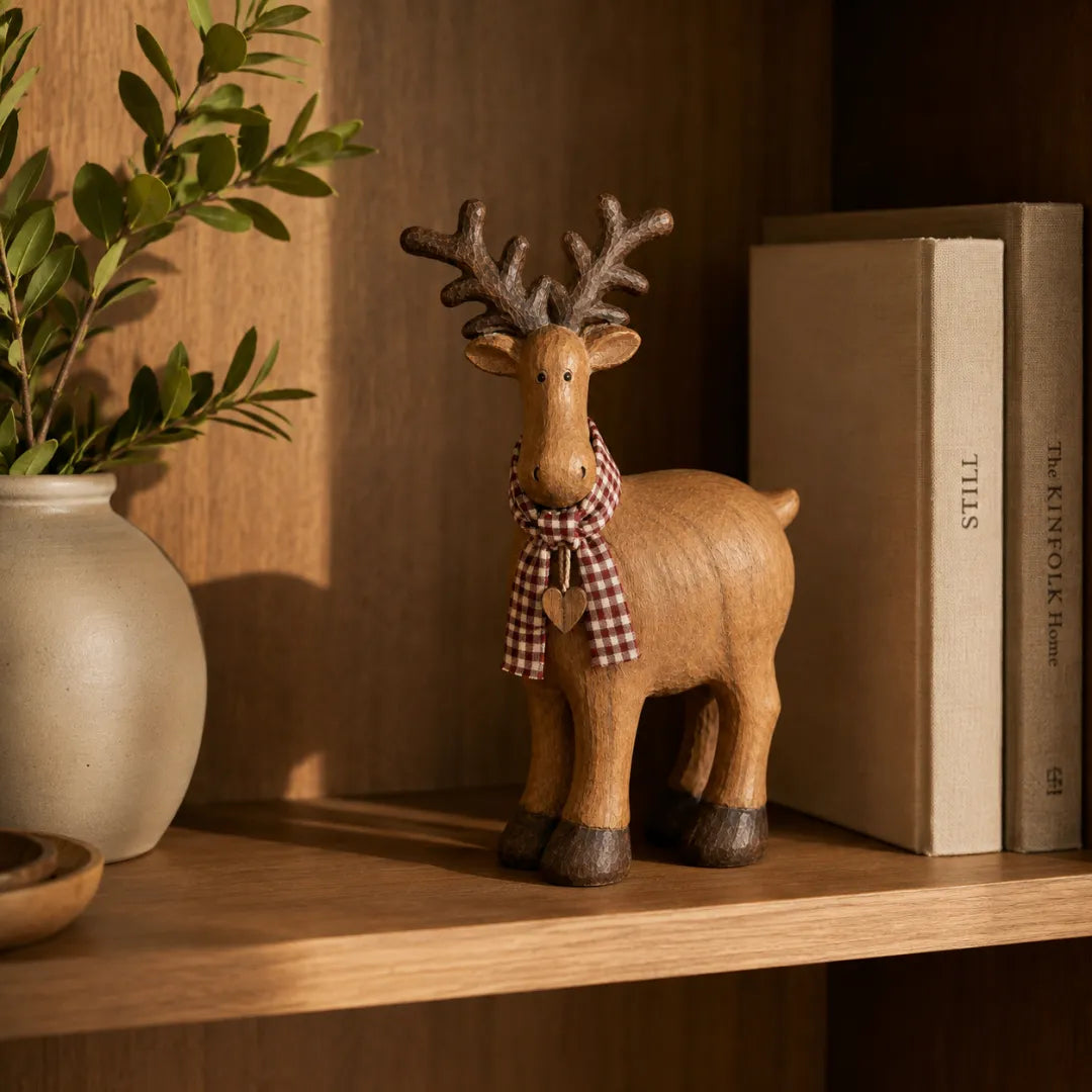Rustic Farmhouse Reindeer Figurine