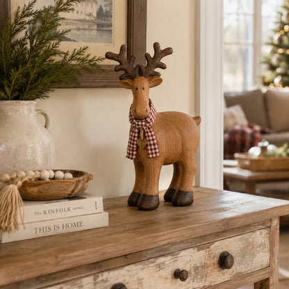 Rustic Farmhouse Reindeer Figurine