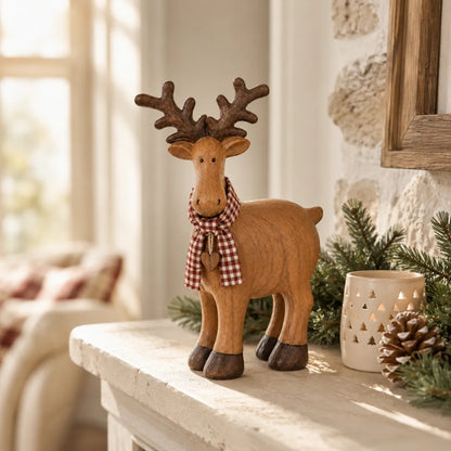 Rustic Farmhouse Reindeer Figurine
