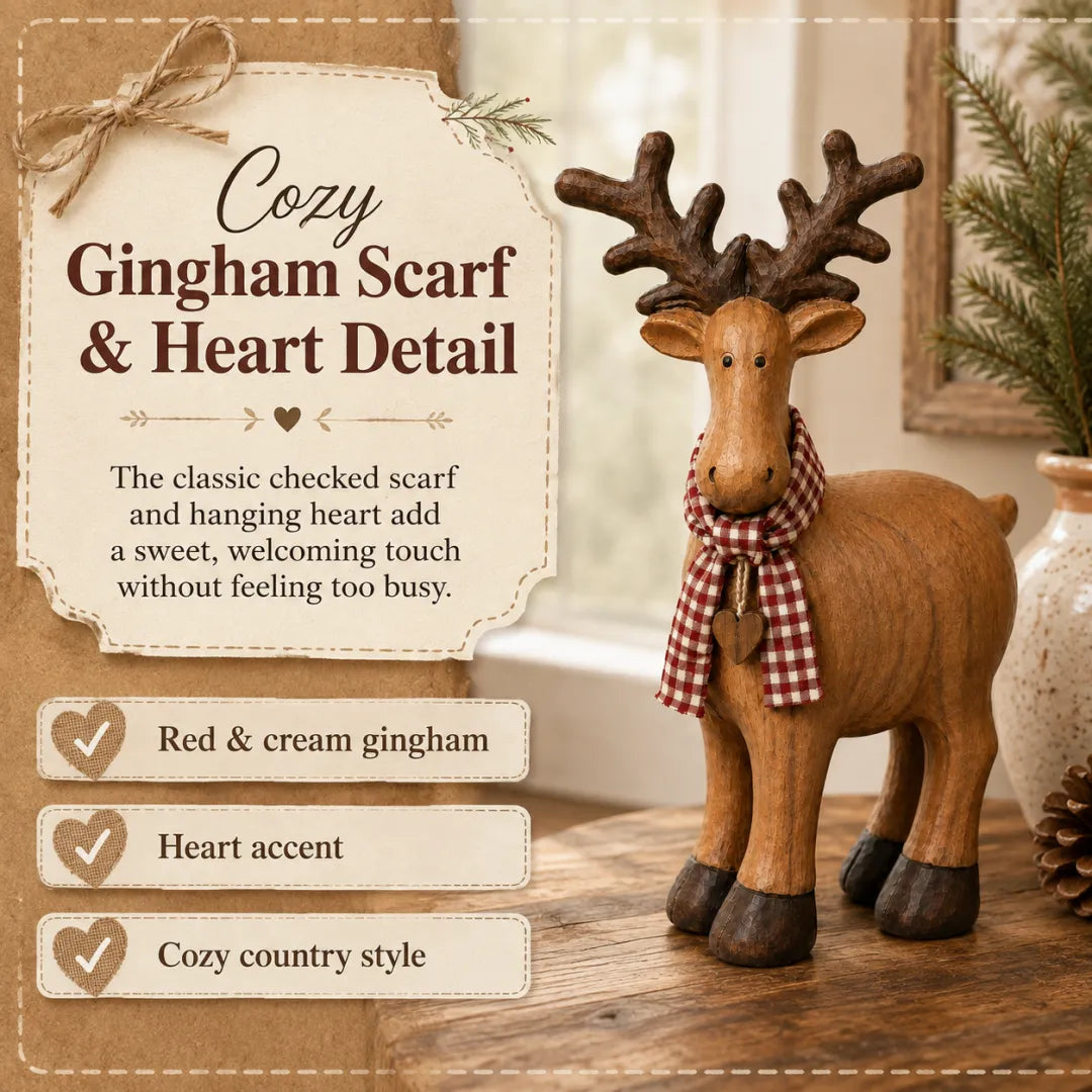 Rustic Farmhouse Reindeer Figurine