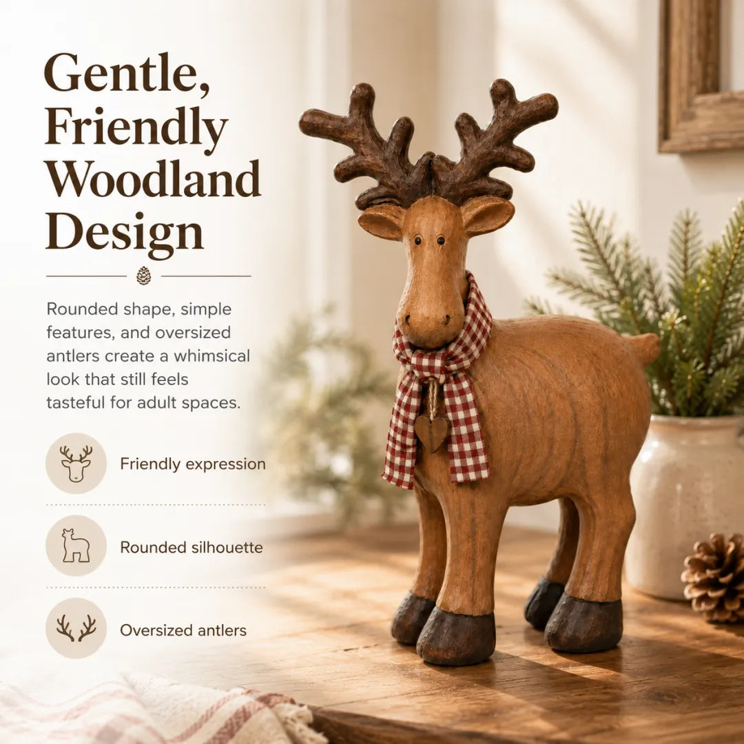 Rustic Farmhouse Reindeer Figurine