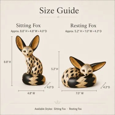 Vintage Fennec Fox sculpture size guide
