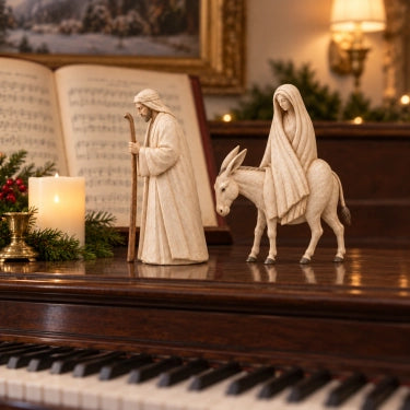Nativity figurines on piano