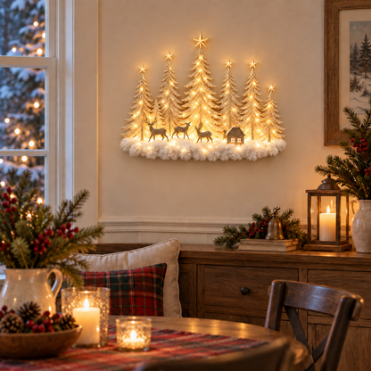 🎄Lighted Christmas Woodland Forest Wall Decor