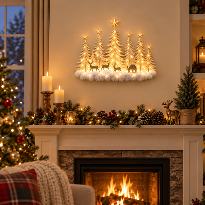 🎄Lighted Christmas Woodland Forest Wall Decor