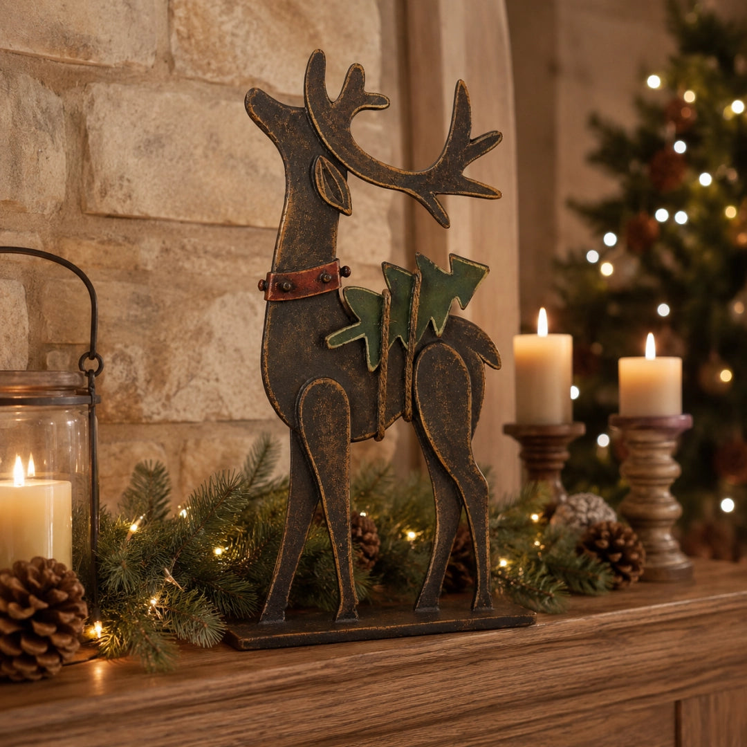 🎄Rustic Christmas Metal Reindeer Decor