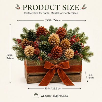 Rustic Pinecone Christmas Floral Arrangement