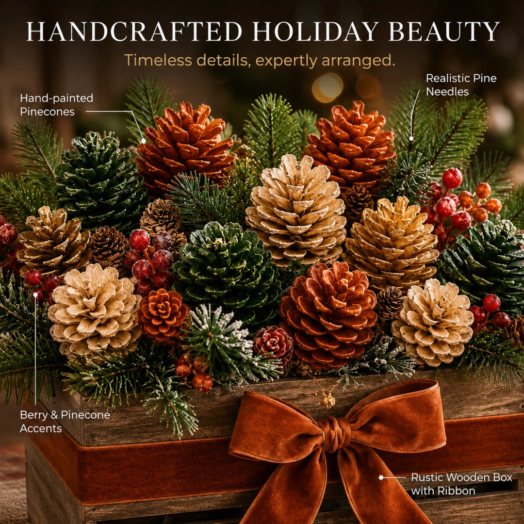 Rustic Pinecone Christmas Floral Arrangement