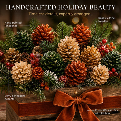 Rustic Pinecone Christmas Floral Arrangement