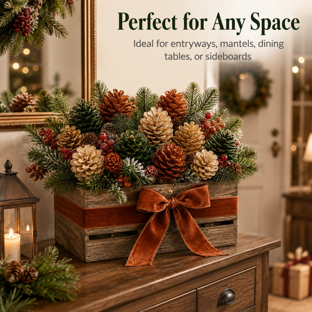Rustic Pinecone Christmas Floral Arrangement