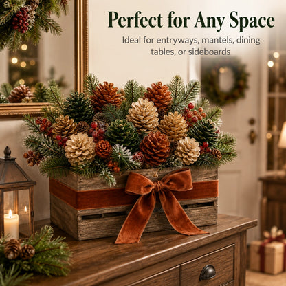 Rustic Pinecone Christmas Floral Arrangement