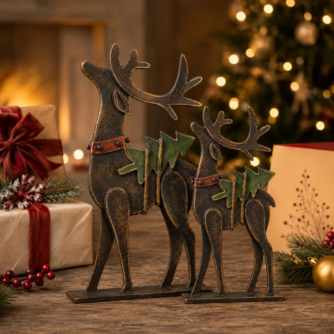 🎄Rustic Christmas Metal Reindeer Decor
