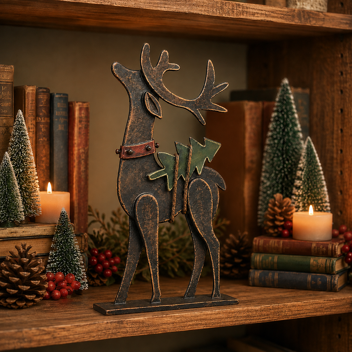 🎄Rustic Christmas Metal Reindeer Decor