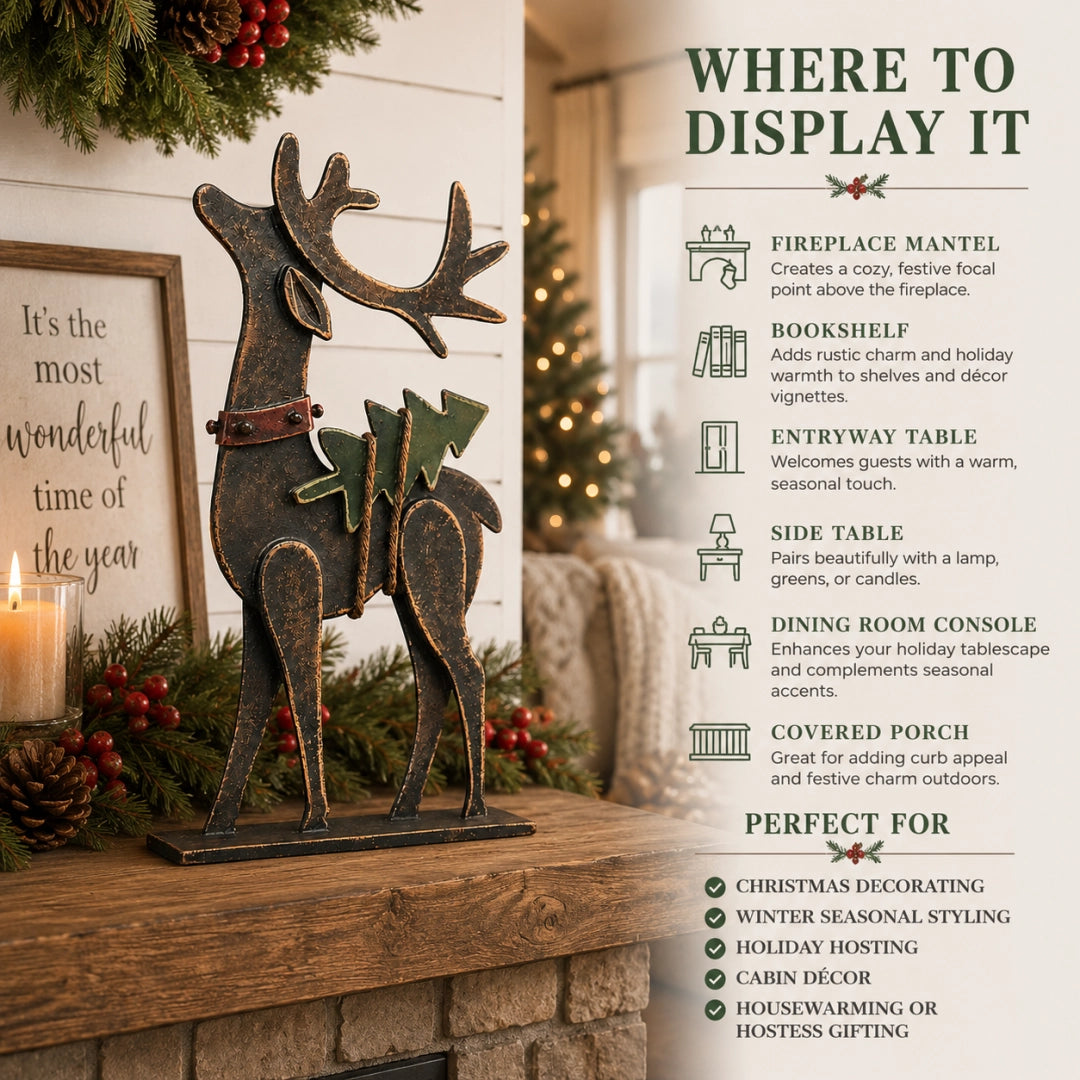 🎄Rustic Christmas Metal Reindeer Decor