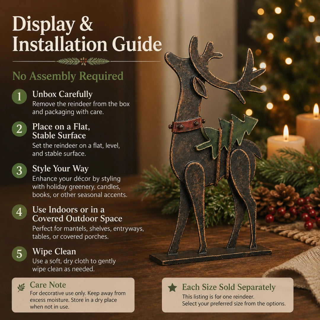 🎄Rustic Christmas Metal Reindeer Decor