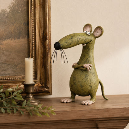 Whimsical Vintage Mouse & Cat Figurine