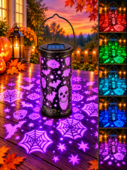 Solar Color-Changing Halloween Projection Lantern