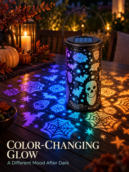 Solar Color-Changing Halloween Projection Lantern